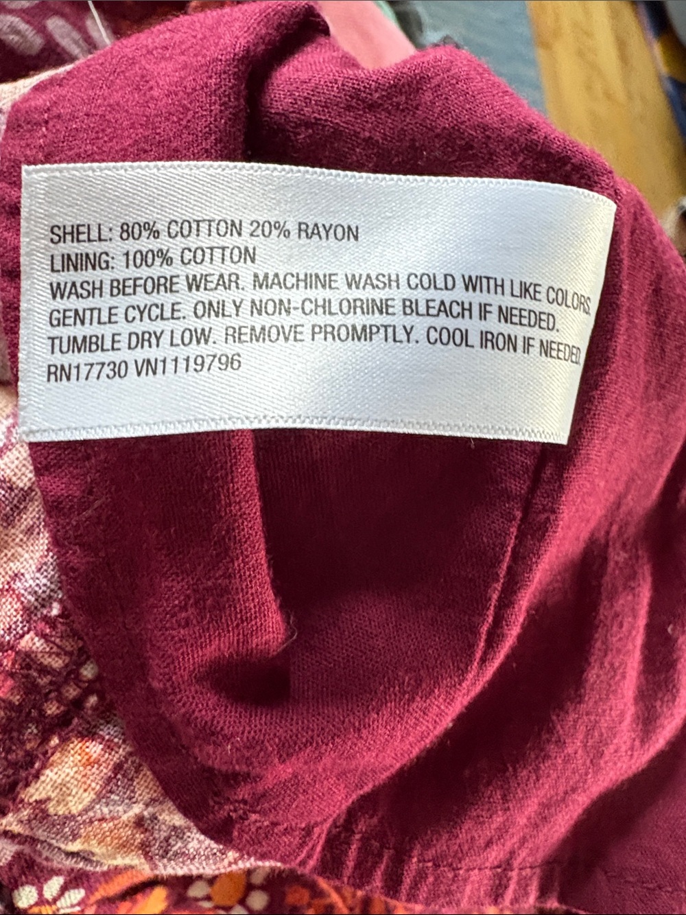 Cat & Jack Burgundy Floral Dress Size 4T - Picture 6 of 6
